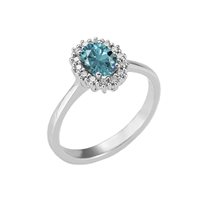 Anello Gazzola Gioielli Donna in Oro bianco Acquamarina AN-2699-8-1-10-A-OV-N-F-VS